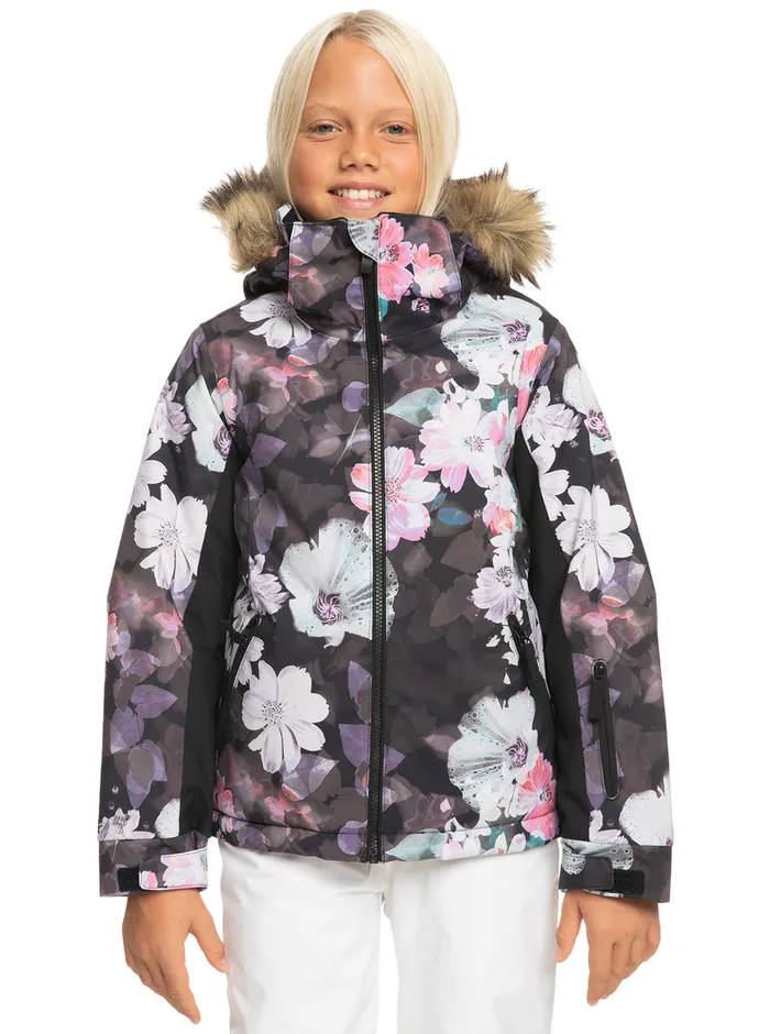 Roxy Snow 416 American Pie Technical Snow Jacket True Black Blurry Flower 8211 Girls