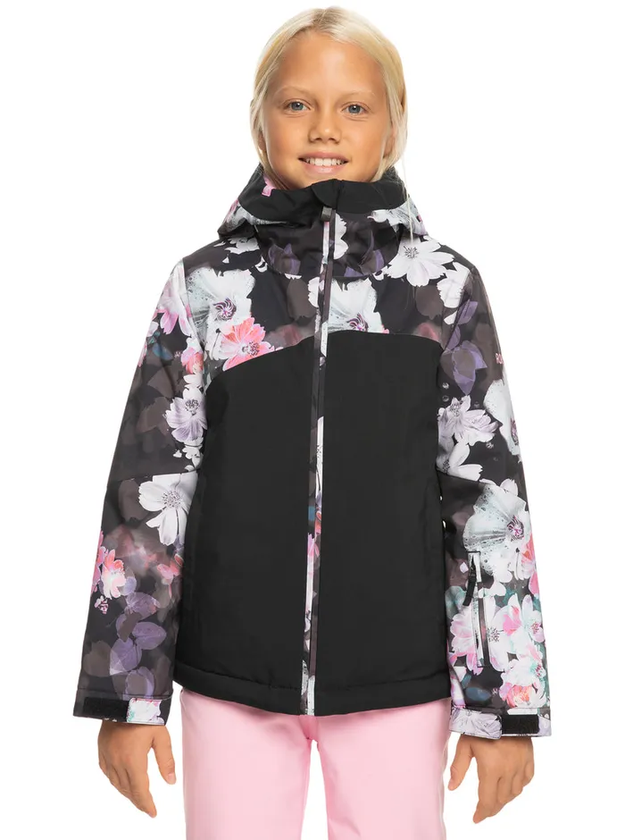 Roxy Snow 416 Greywood Technical Snow Jacket True Black Blurry Flower 8211 Girls