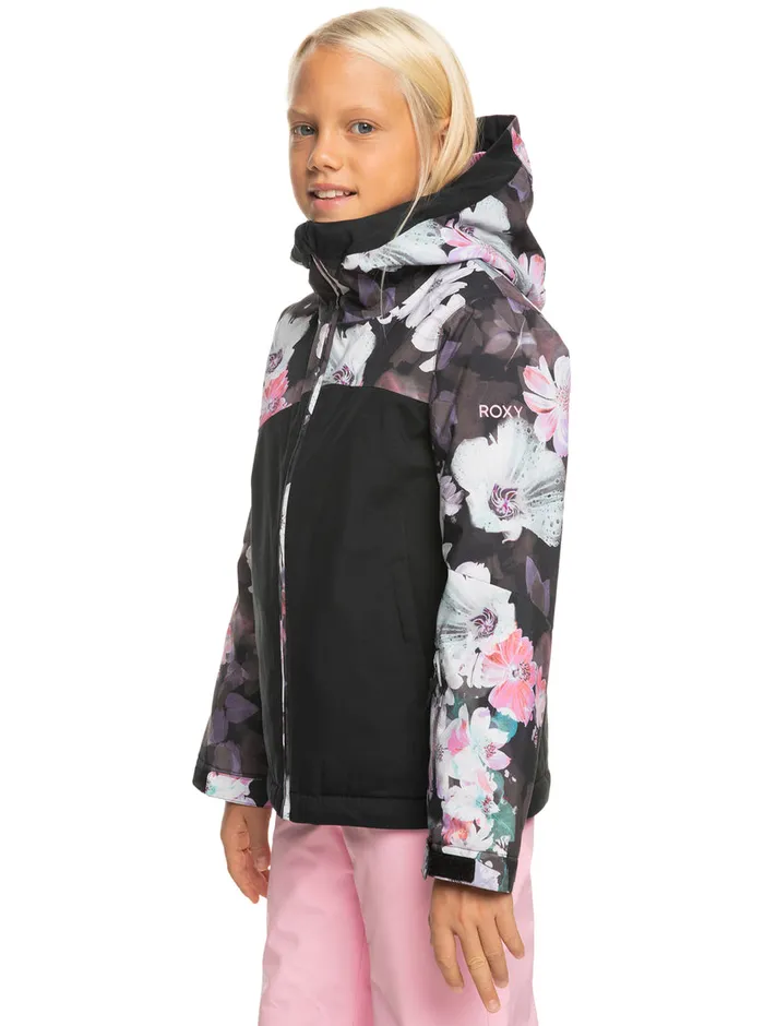 Roxy Snow 416 Greywood Technical Snow Jacket True Black Blurry Flower 8211 Girls
