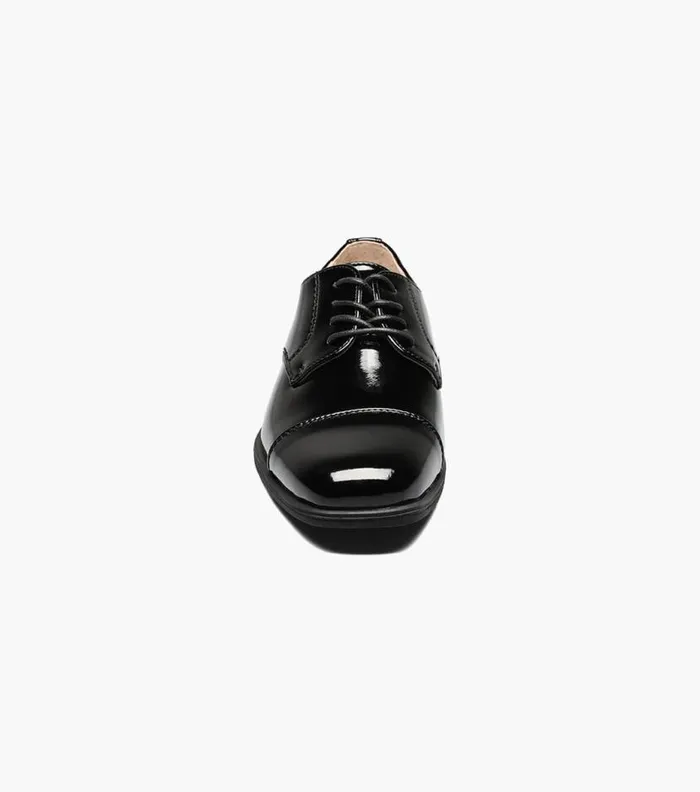 Florsheim Boys Cap Toe Oxford Black Patent Kids Kids Dress