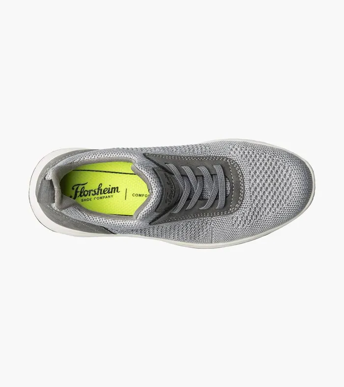 Florsheim Boys Knit Elastic Lace Slip On Sneaker Gray Kids Kids Casual