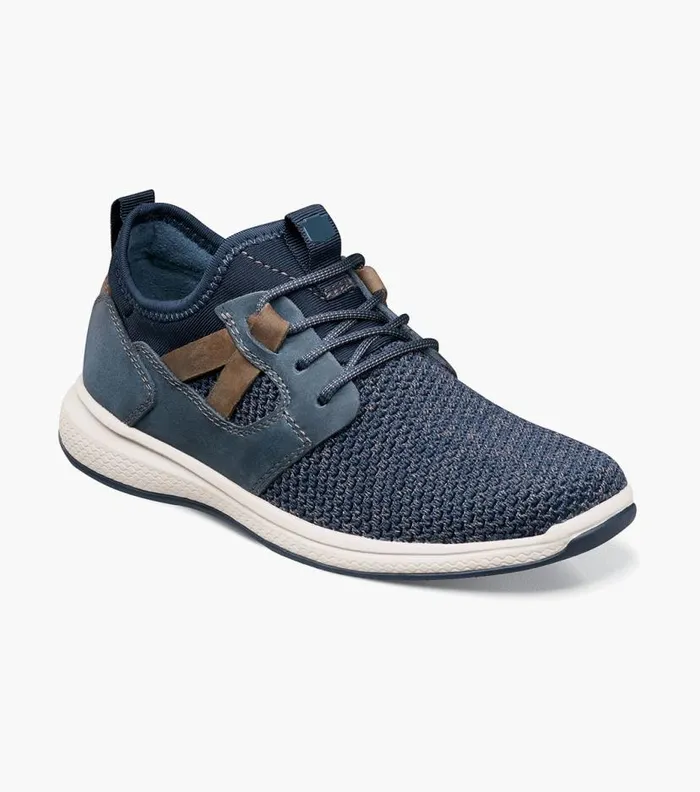 Florsheim Boys Knit Plain Toe Sneaker Navy Kids Kids Casual