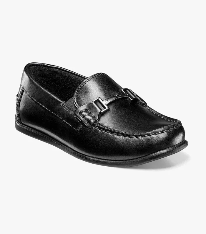 Florsheim Boys Moc Toe Bit Loafer Black Kids Kids Dress