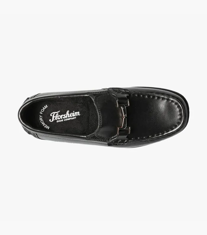 Florsheim Boys Moc Toe Bit Loafer Black Kids Kids Dress