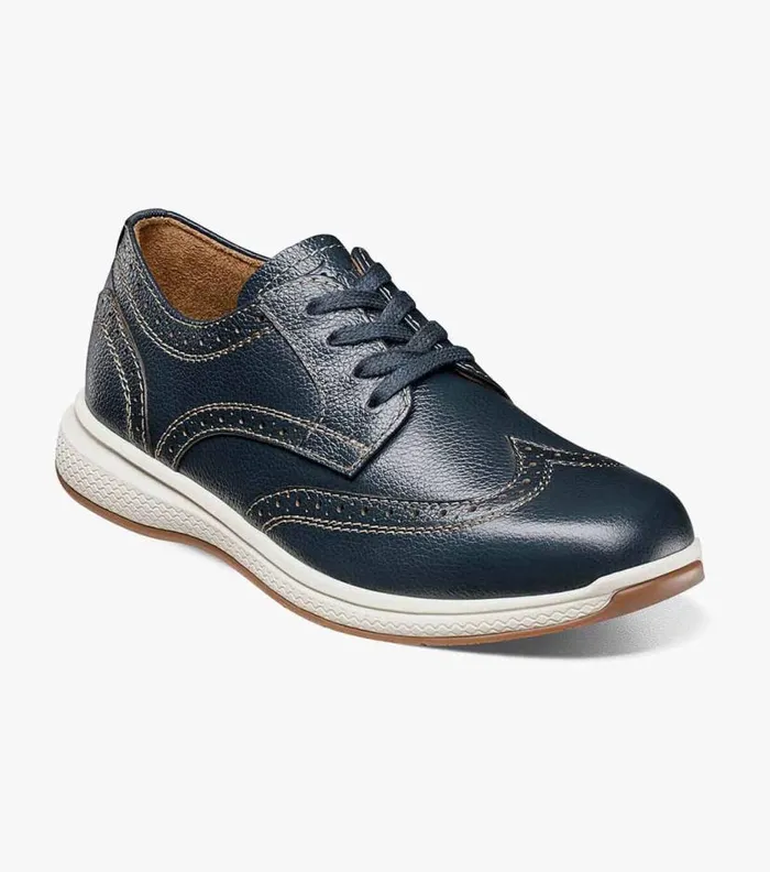 Florsheim Boys Wingtip Oxford Navy Kids Kids Casual