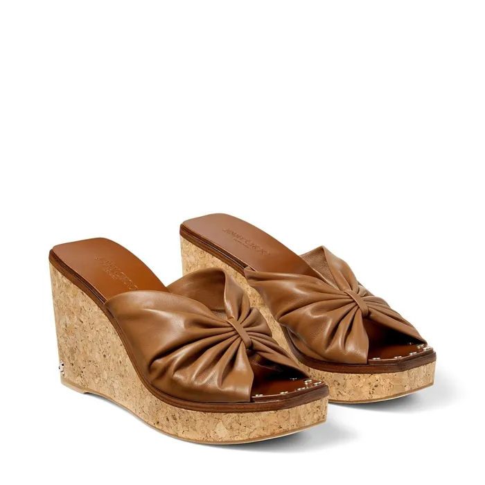 33025 Cuoio Nappa Leather Wedge Mules With Studded Insole Cuoio Women JIMMY CHOO Wedges 33025 Cuoio Nappa Leather Wedge Mules With Studded Insole Cuoio Women JIMMY CHOO Wedges