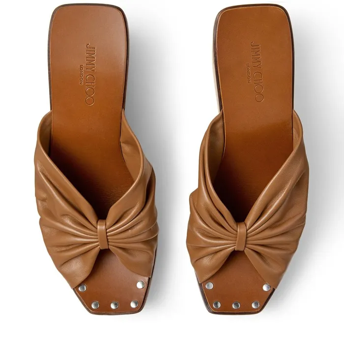33025 Cuoio Nappa Leather Wedge Mules With Studded Insole Cuoio Women JIMMY CHOO Wedges 33025 Cuoio Nappa Leather Wedge Mules With Studded Insole Cuoio Women JIMMY CHOO Wedges