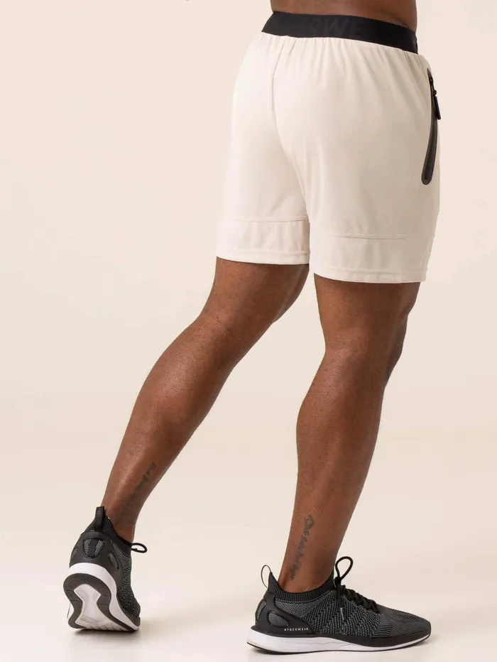Advance Mesh Short 8211 Stone Men Ryderwear Gym Shorts