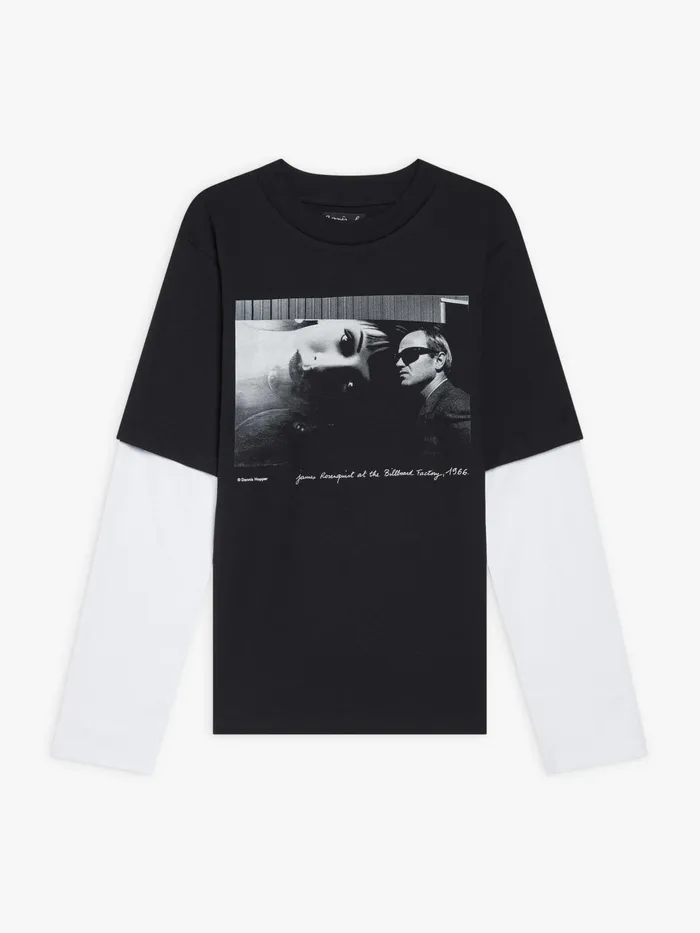 Agns B Artist039s Collection WomenMen Black Cotton Jersey Artist Dennis Hopper Tshirt Agns B Artist039s Collection WomenMen Black Cotton Jersey Artist Dennis Hopper Tshirt