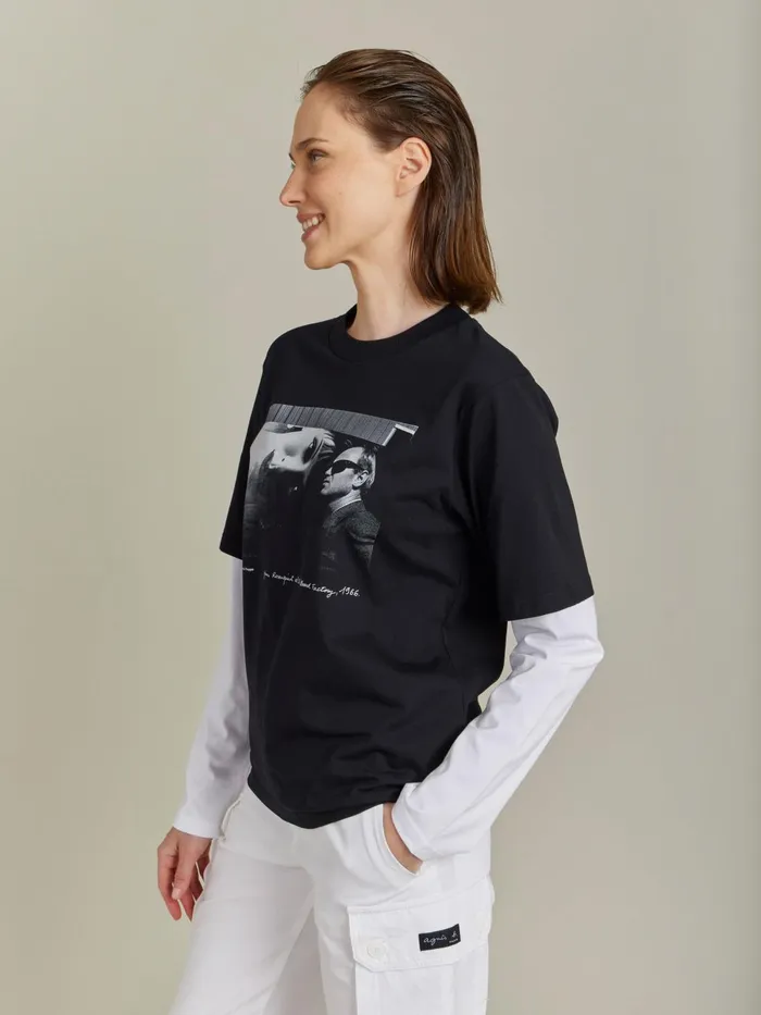 Agns B Artist039s Collection WomenMen Black Cotton Jersey Artist Dennis Hopper Tshirt