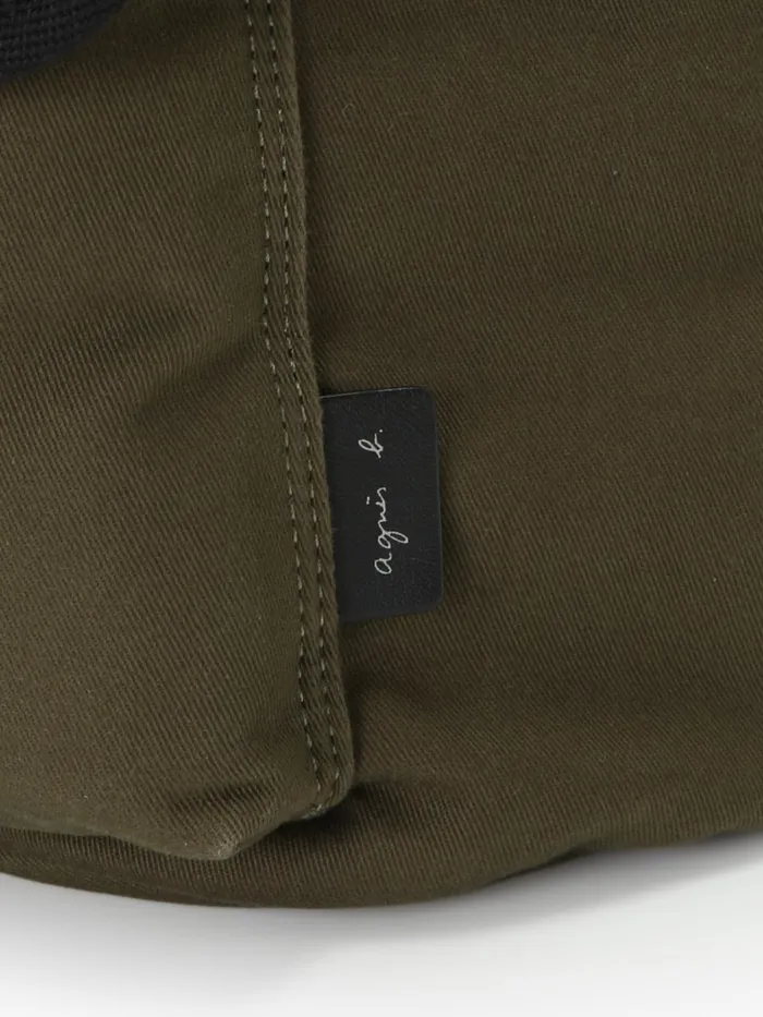 Agns B Backpacks Men Green Cotton Backpack