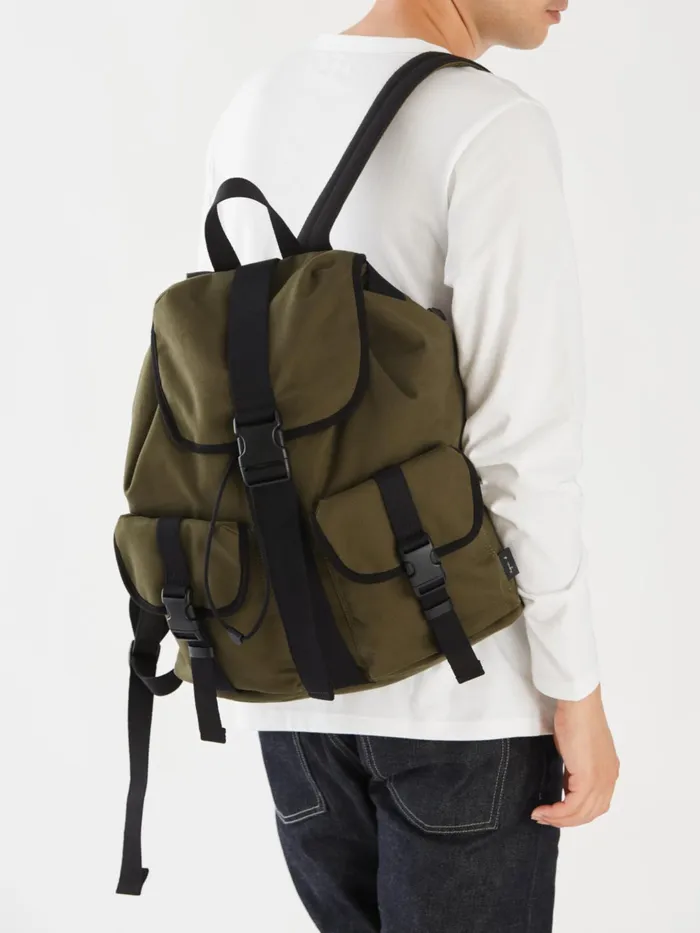 Agns B Backpacks Men Green Cotton Backpack