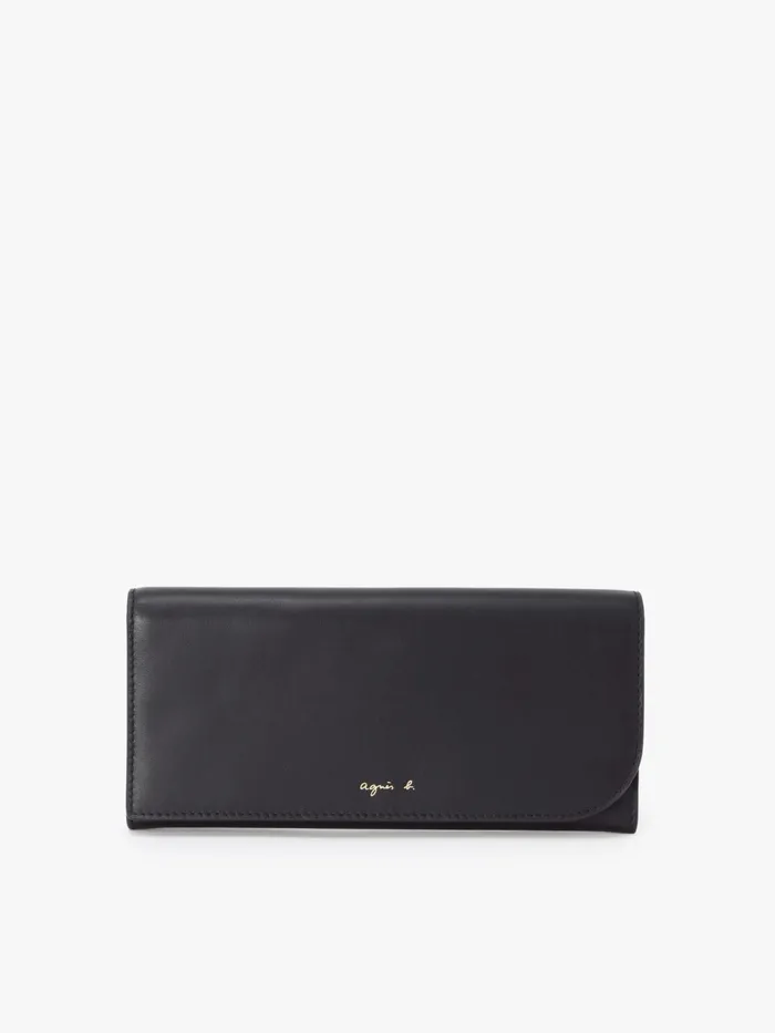 Agns B Bags Women Black Long Leather Wallet