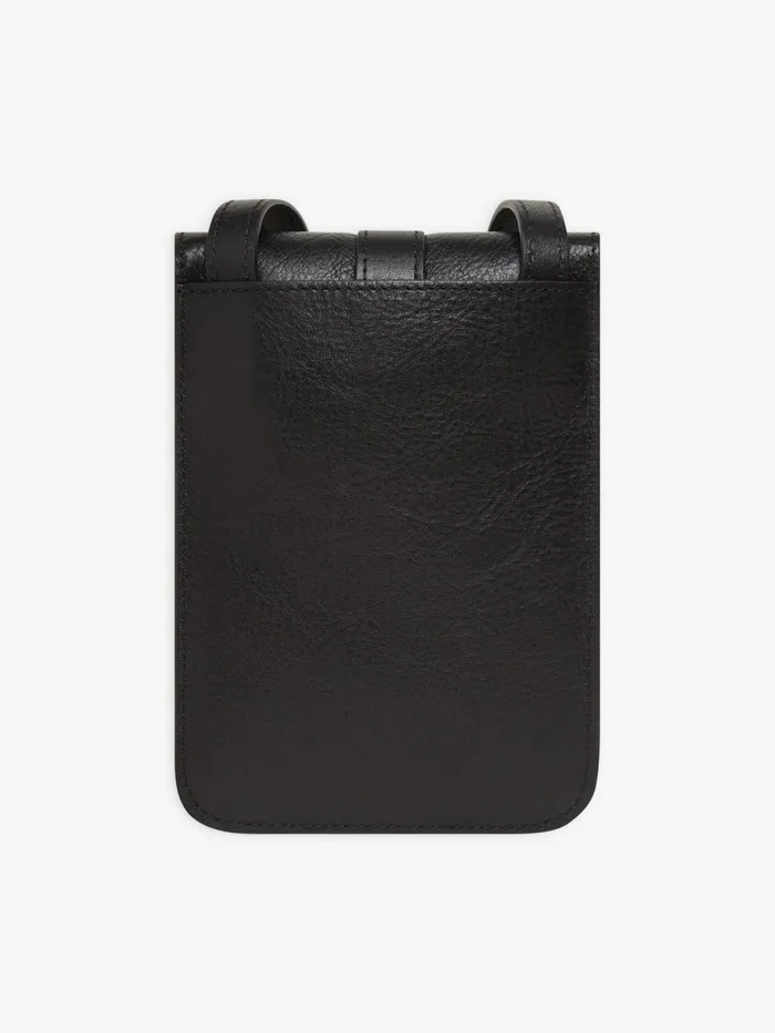 Agns B Bags WomenMen Black Grained Leather Western Pouch