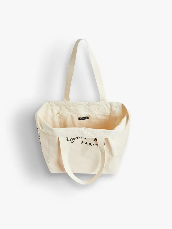 Agns B Bags WomenMen Ecru Cotton Tote Bag Screenprinted PARIS