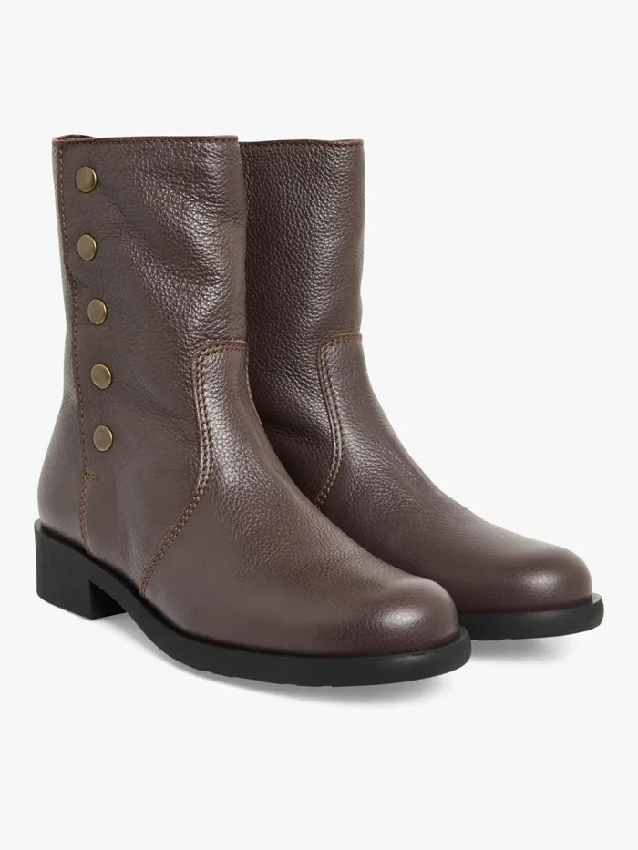 Agns B Boots and Ankle Boots Women Brown Leather New Pression Boots