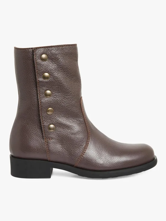 Agns B Boots and Ankle Boots Women Brown Leather New Pression Boots