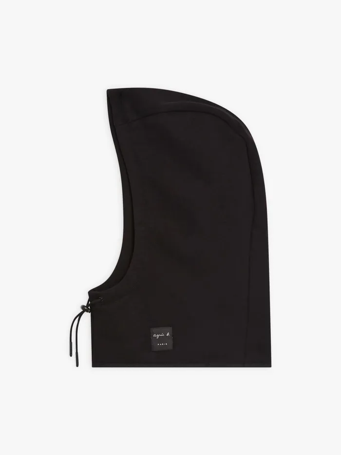 Agns B Caps and Hats Men Black Cotton Fleece Ben Balaclava