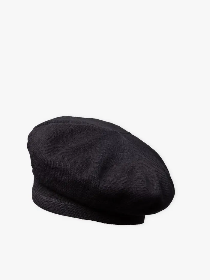 Agns B Caps and Hats Women Black Cotton Beret