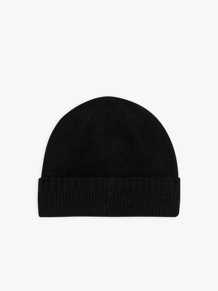 Agns B Caps and Hats WomenMen Black Nelio Unisex Cashmere Beanie
