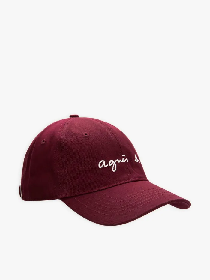 Agns B Caps and Hats WomenMen Burgundy Cap With 034agns B034 Embroidery