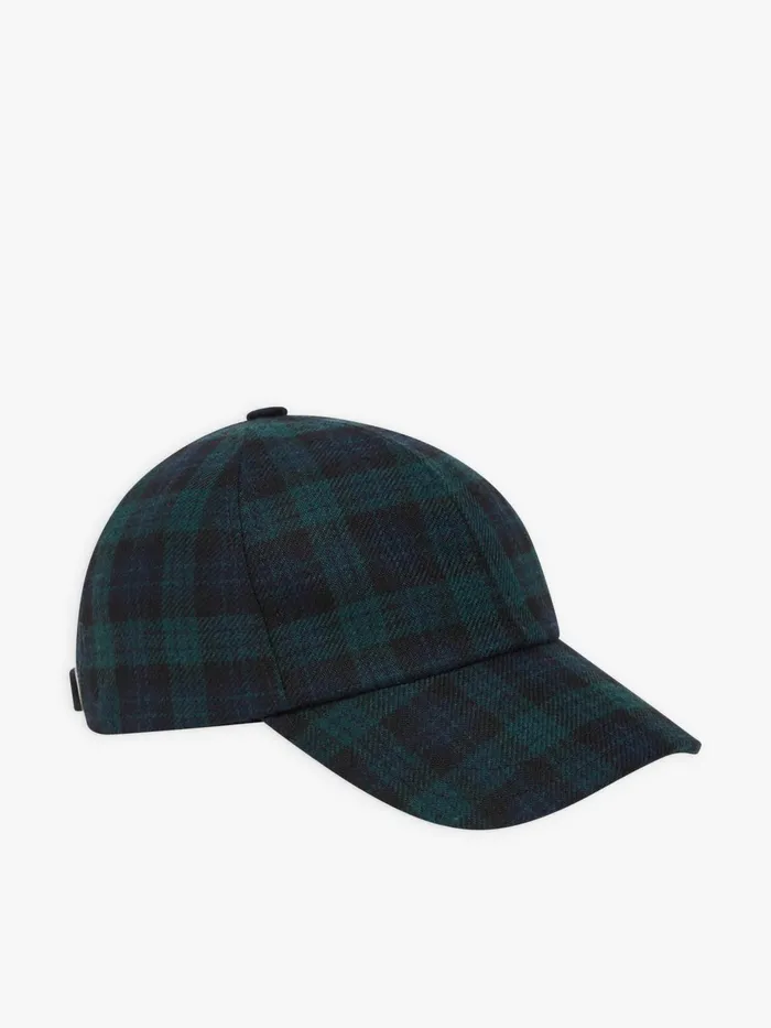 Agns B Caps and Hats WomenMen Green Wool Checked Nils Cap