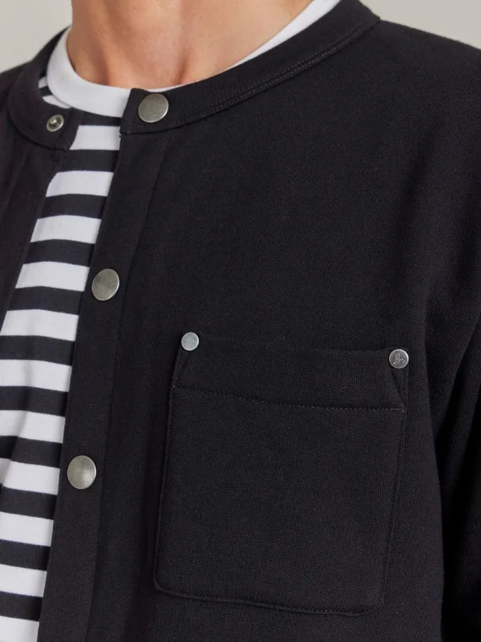 Agns B Cardigans Men Black Cotton Fleece Khelian Cardigan