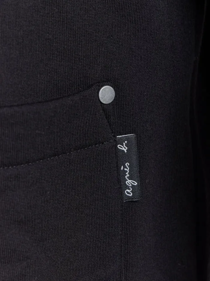 Agns B Cardigans Men Black Cotton Fleece Khelian Cardigan