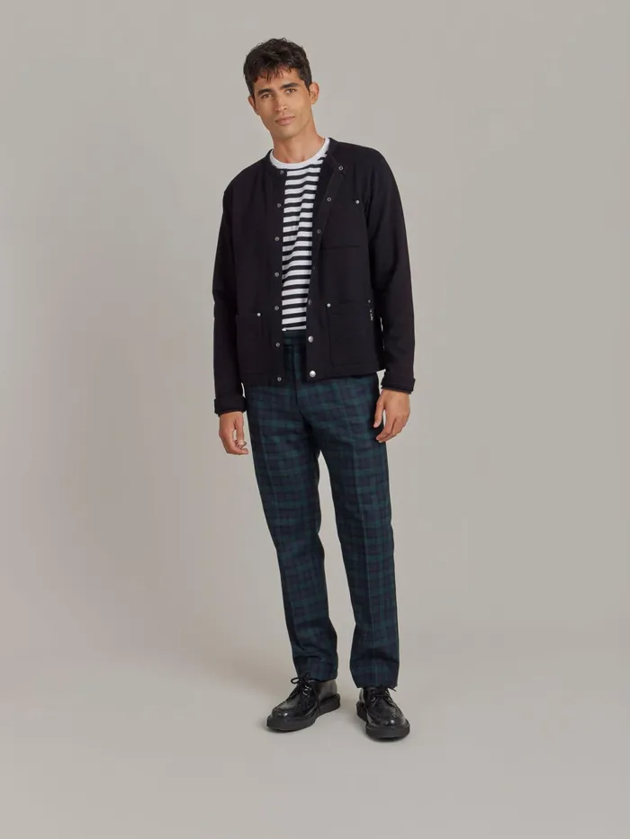 Agns B Cardigans Men Black Cotton Fleece Khelian Cardigan