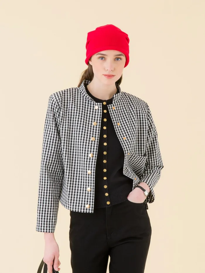 Agns B Cardigans Women Black Swing Shortsleeve Cotton Snap Cardigan