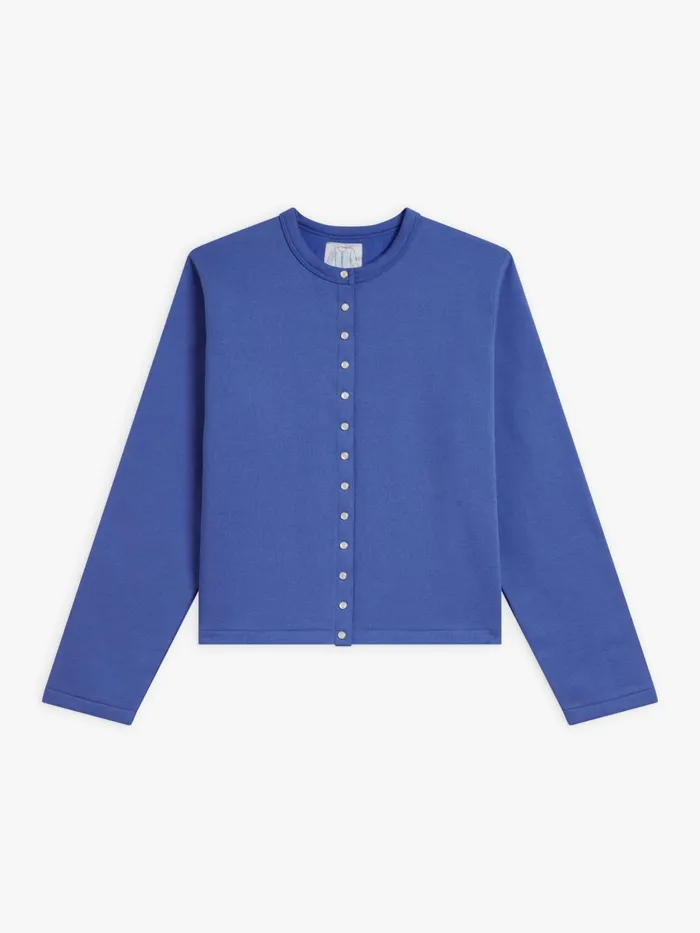 Agns B Cardigans Women Blue Le Classique Fleece Snap Cardigan