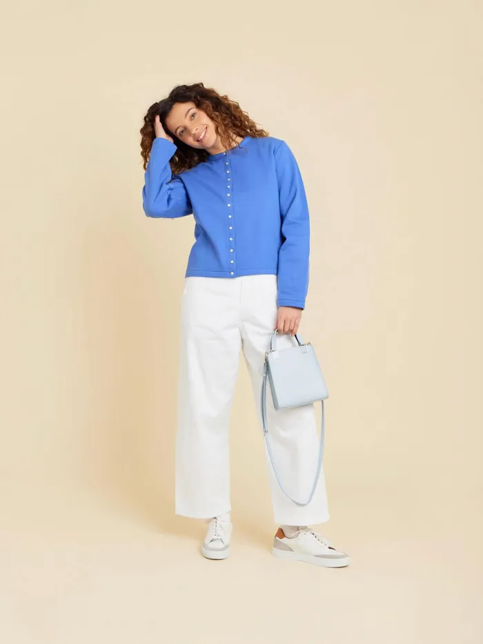 Agns B Cardigans Women Blue Le Classique Fleece Snap Cardigan