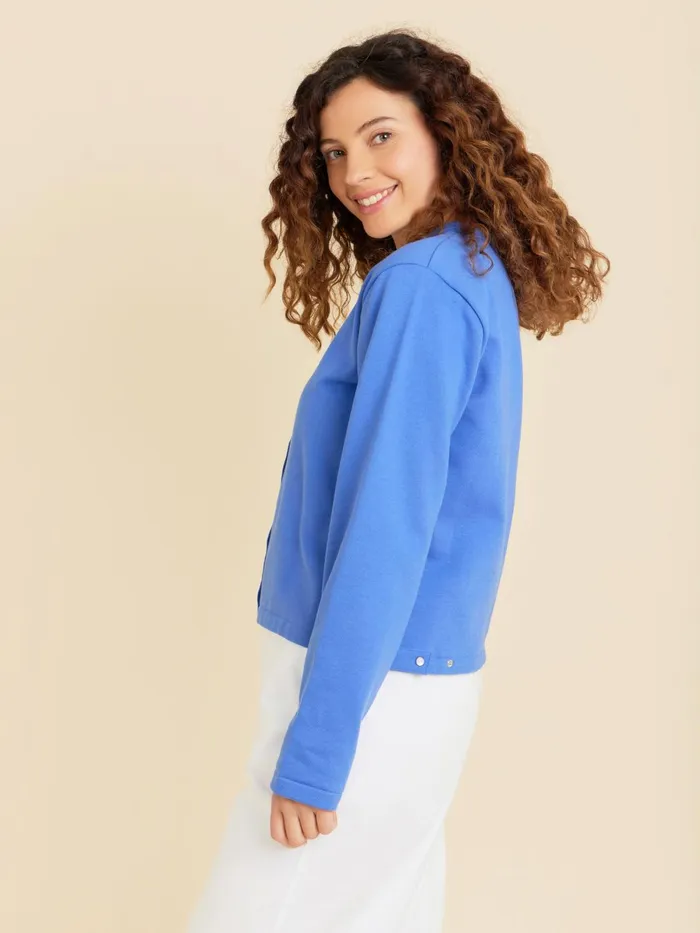 Agns B Cardigans Women Blue Le Classique Fleece Snap Cardigan