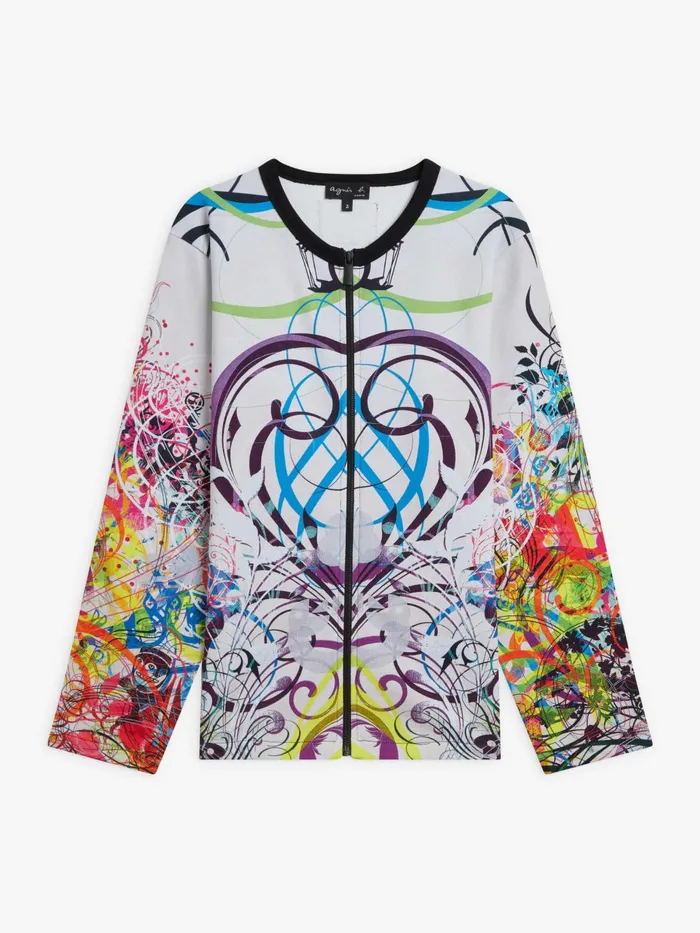 Agns B Cardigans Women Cotton Jersey Zip Cardigan Artist Ryan McGinness