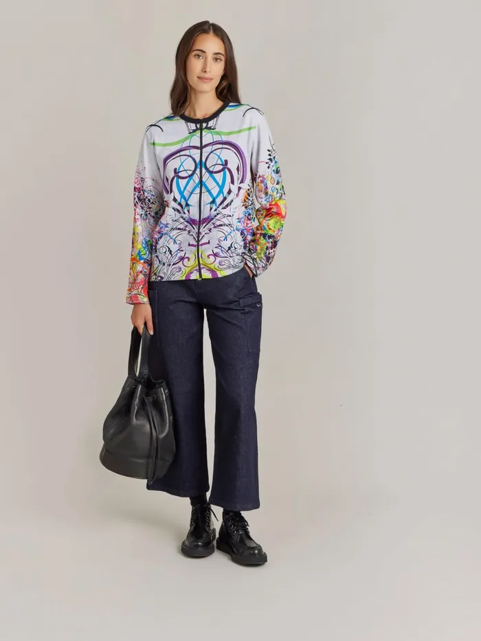 Agns B Cardigans Women Cotton Jersey Zip Cardigan Artist Ryan McGinness