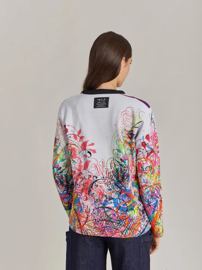 Agns B Cardigans Women Cotton Jersey Zip Cardigan Artist Ryan McGinness