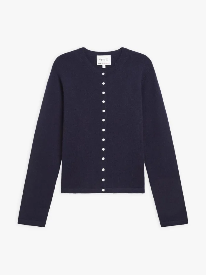 Agns B Cardigans Women Dark Blue 12 Ans Snap Cardigan In Cashmere