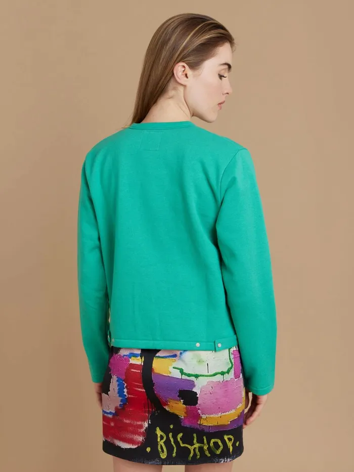 Agns B Cardigans Women Green Le Classique Fleece Snap Cardigan