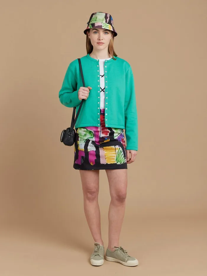 Agns B Cardigans Women Green Le Classique Fleece Snap Cardigan