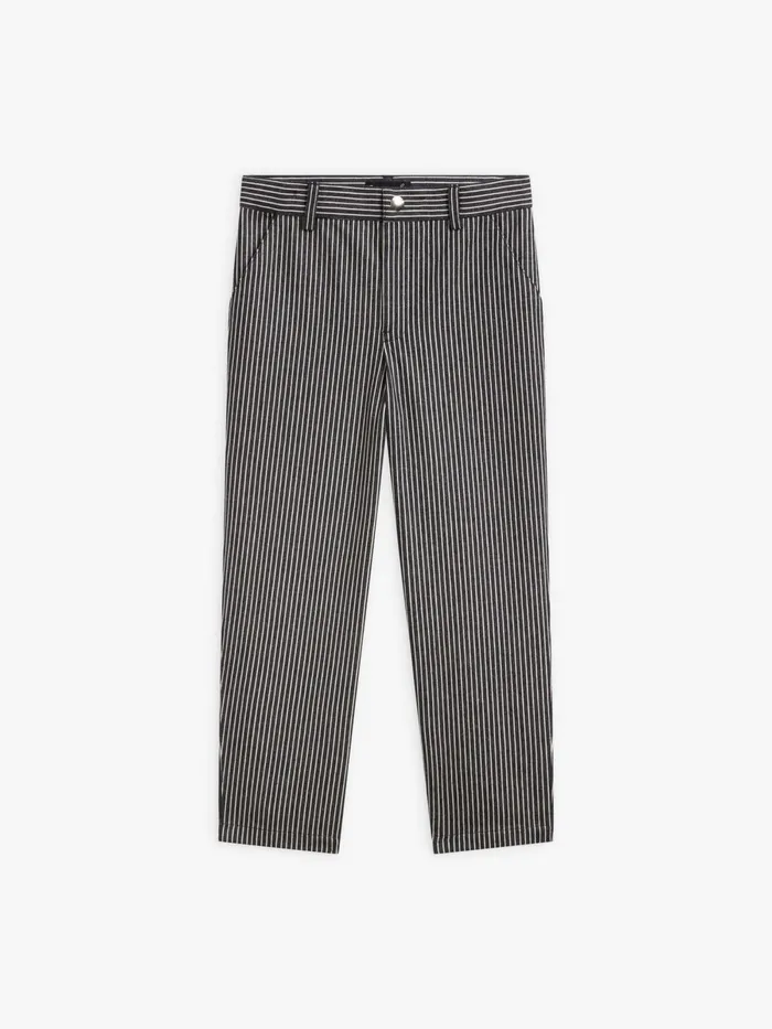 Agns B Clothing Children Blue Cotton Striped Chino Trousers