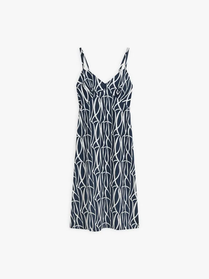 Agns B Dresses Women Blue Cotton Geometric Print Agns Dress