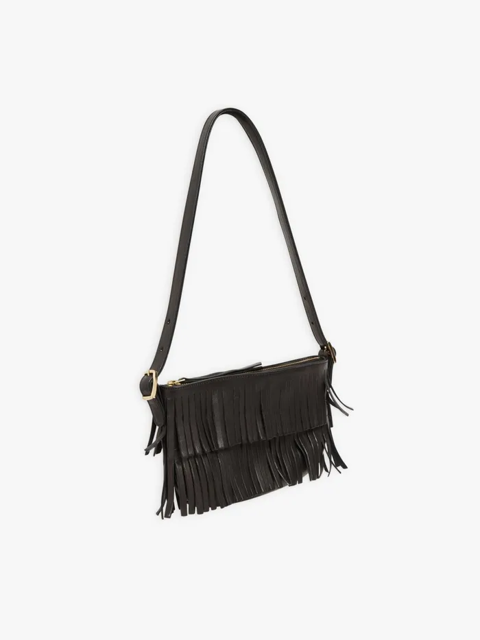 Agns B Handbags Women Black Leather Carmen Clutch