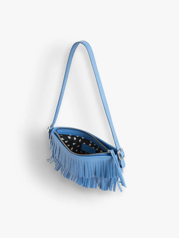 Agns B Handbags Women Blue Leather Carmen Clutch