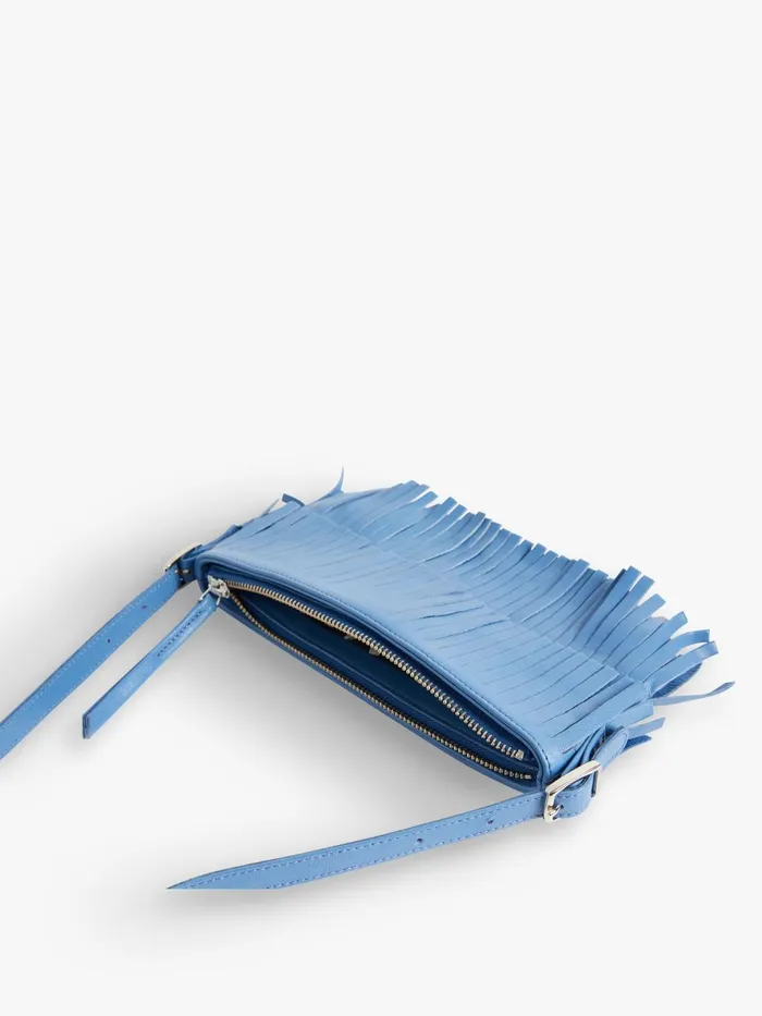 Agns B Handbags Women Blue Leather Carmen Clutch