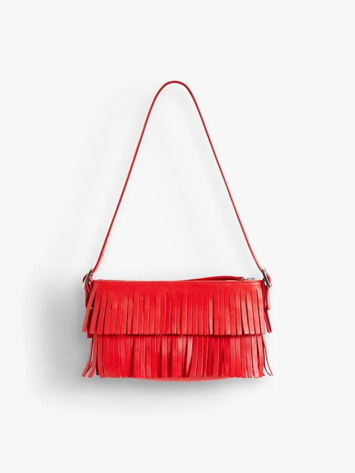 Agns B Handbags Women Red Leather Carmen Clutch