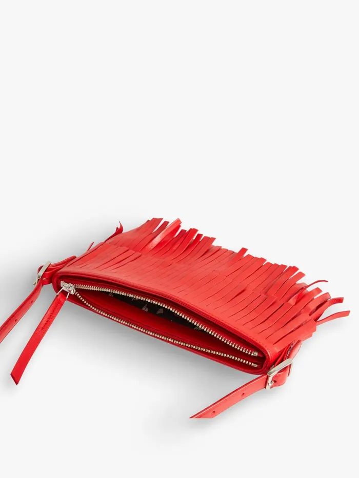Agns B Handbags Women Red Leather Carmen Clutch