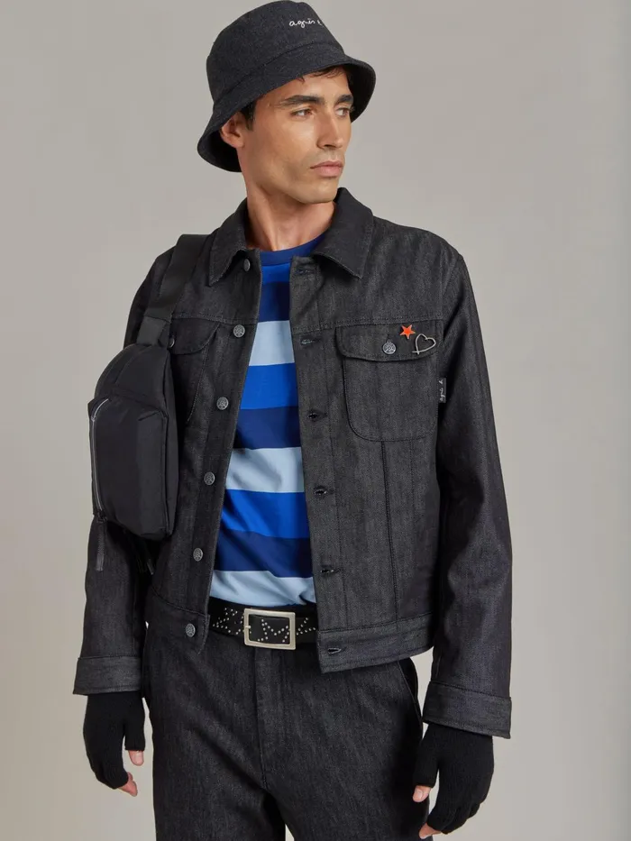 Agns B Jackets and Coats Men Black Cotton Jacket