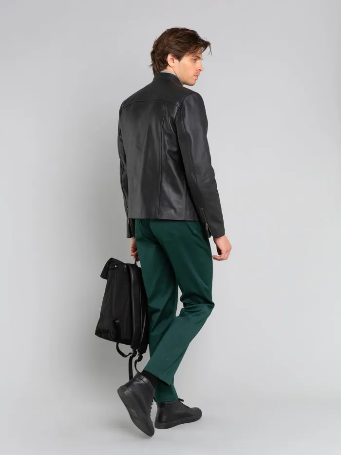 Agns B Jackets and Coats Men Black Leather Jacket Elvis