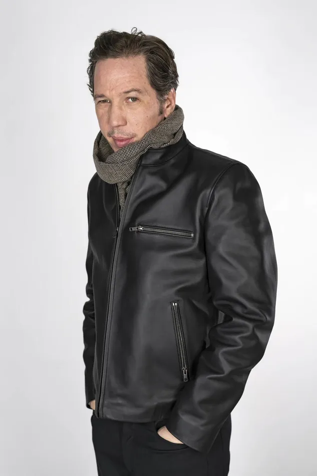 Agns B Jackets and Coats Men Black Leather Jacket Elvis