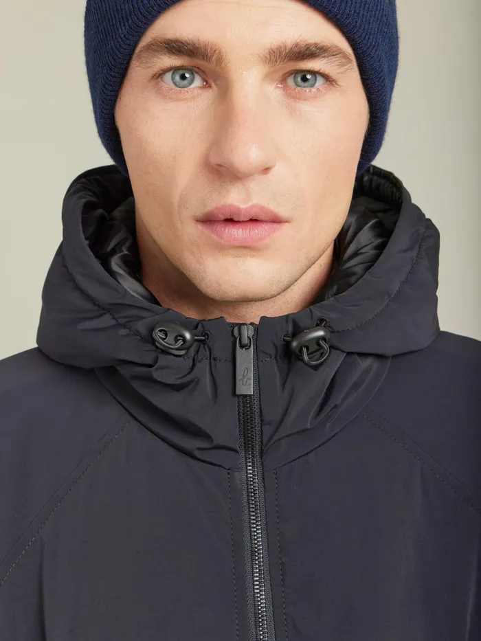 Agns B Jackets and Coats Men Black Technical Fabric Nautilus Parka